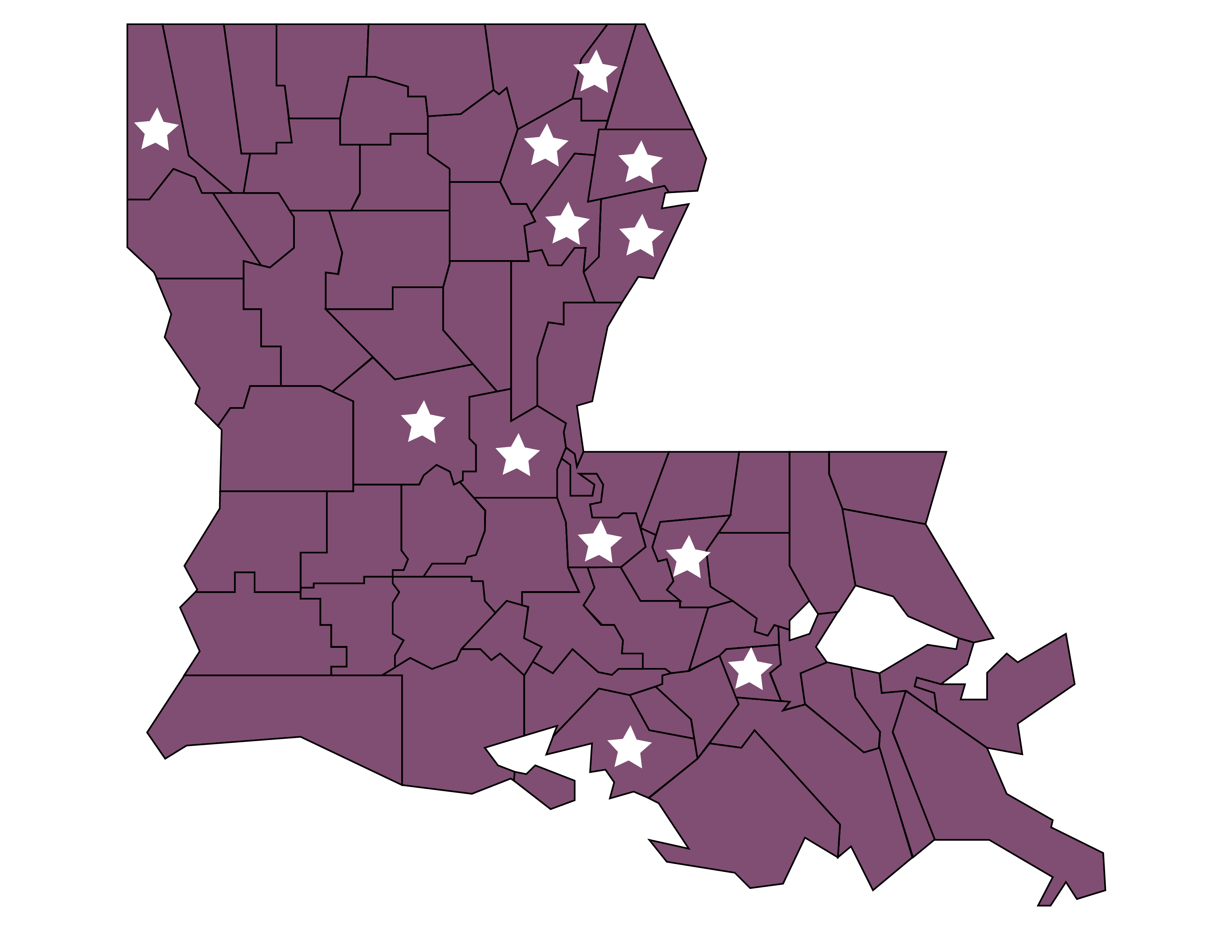 Soybean varieties tested across 12 Louisiana parishes